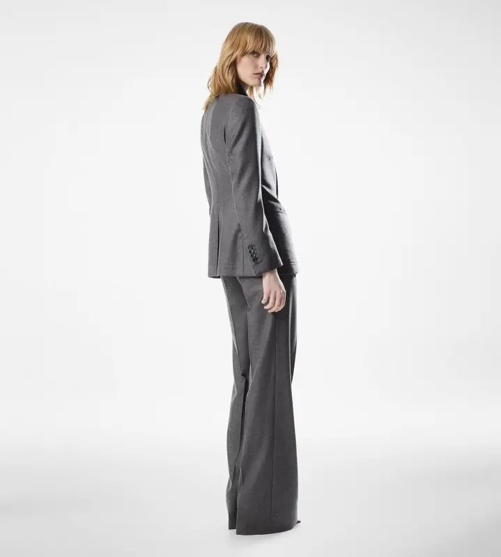 TAILORED DOUBLE PLEAT WIDE LEG PANTS GREY online